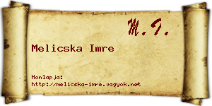 Melicska Imre névjegykártya